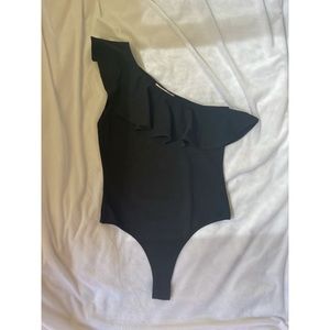 Pants Store Size Medium Black flared one strap body suit